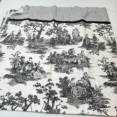 Waverly Shower Curtain Toile Black White Cotton French Country 68x70 • £28.92