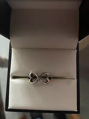 GC Signed Diamond Double Heart Infinity Ring Size 7 • $45