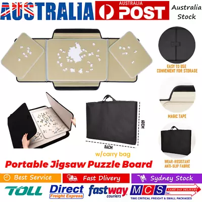 Portable Jigsaw Puzzle Board Mat With 1000PCS Capacity Puzzle Carrier W/Bag AUS • $73.89
