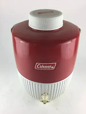  Coleman 2 Gallon Thermos Water Cooler Jug Vintage RED Camping HUNTING  • $29.99