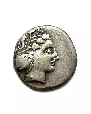 Fine Ancient Greek Silver Tetrobol. Nymph Histiaia. Galley. 171-168bce -genuine- • £140