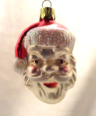 Vintage Santa Head Glass Christmas Ornament Germany #2🎅 • $16.99