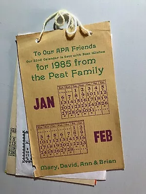 APA Friends 1985 1980s Vintage Calendar Graphic Design Typography • $14.01