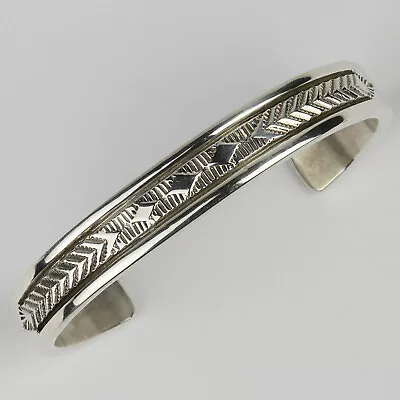 B. Morgan Navajo Sterling Silver Diamond/Arrow Design Men's Cuff Bracelet • $189