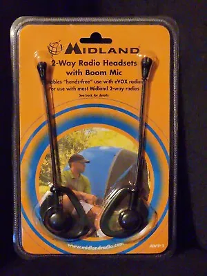 Midland AVP1 Over The Ear 2-Way Radio Headsets Boom Microphone PTT Button • $12.99