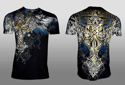 XTREME COUTURE By AFFLICTION Men's T-Shirt ENSIGN Biker Black MMA S-5X • $26.99