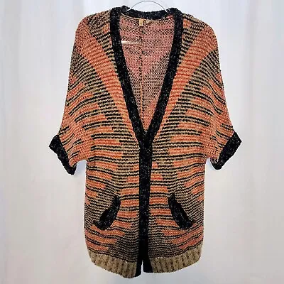 Moth Anthropologie Oversize Short Sleeve Knit Cocoon Sweater Cardigan Sz M Boho • $21