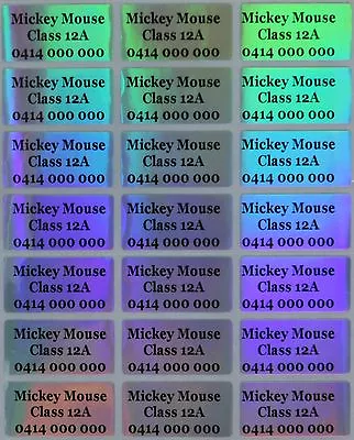 $3.99 • Buy 60 Laser Personalised Name Stickers Vinyl Tag / Label, 3.0 X 1.5 CM, Waterproof