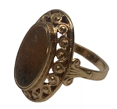 Vintage 14K Victorian Filigree Soviet Gold Rose Solid Ring 583 Mark 5.67 Grams • $499.88