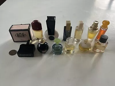 Vtg LOT 13 Mini PERFUME Bottles  Liz Clayborne Brennbar Moschino Travel Size • $49