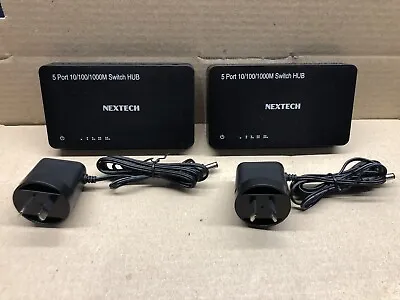 $29.95 • Buy Nextech 5 Port 10/100/1000Mbps Gigabit Ethernet Switch   (LOT Of 2 Units)