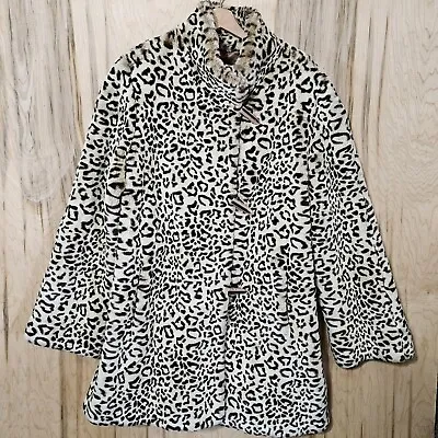 $143.65 • Buy Scandinavian Faux Fur  Cheetah Leopard Mid Length Vintage Coat Womens Size 1X 