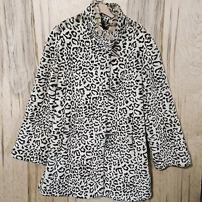 Scandinavian Faux Fur  Cheetah Leopard Mid Length Vintage Coat Womens Size 1X  • $89