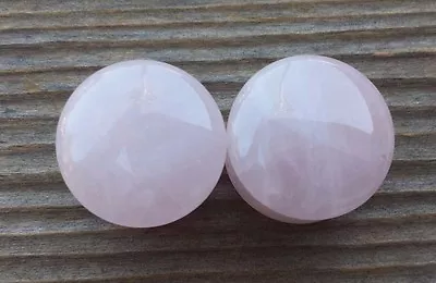 Pair Of Rose Quartz Plugs Gauges Body Jewelry Double Flared • $11.99