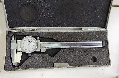 Vintage Mitutoyo Dial Caliper 6  Stainless Hardened #505-637-50 Brazil • $35