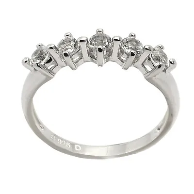 De Buman Genuine White Topaz Sterling Silver Ring Size 6.5/6.75/7.75/8 • $25.99