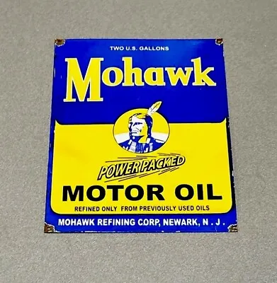 Vintage Rare 16” Mohawk Motor Oil Dealership Porcelain Sign Car Gas Truck • $229.99