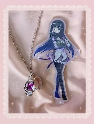 Puella Magi Madoka Magica HomuraAcrylic Figure Soul Gem Necklace And Ring Bundle • $24.99