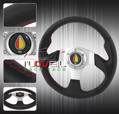 320mm Drift Track Thumb Grip Improvement Handling Steering Wheel + Jdm Button • $39.99