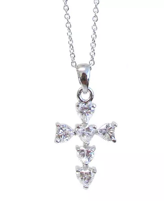 Clear Crystal Cross Pendant Necklace • $15.95