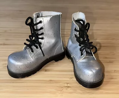 VOLKS Super Dollfie Dream BJD Unknown Silver Colored Boots With Black Laces. • $14.88