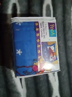 WINNIE THE POOH 3 Piece TWIN FLANNEL SHEETS SET Classic 100% Cotton BNWT!! • $47.97