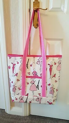 Handmade Oilcloth Lined Shopper Bag Beach Bag Women's Bags Tote Bag • £10