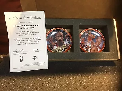 Michael Jordan 1998 Greatest Moments 2 Mini Plates Bradford Exchange W/coa • $24.99