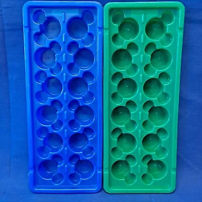 Lot 2 Disney MICKEY MOUSE Shaped ICE CUBE TRAYS 11 3/4  Plastic Molds • $9.99