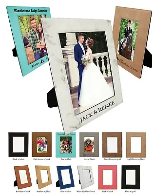 Griffco Supply Leatherette Personalized Picture Frame - Custom Photo Frame Avail • $21.99