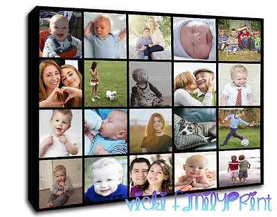 Personalised Canvas Collage Picture Family Gift Photos • £14.49