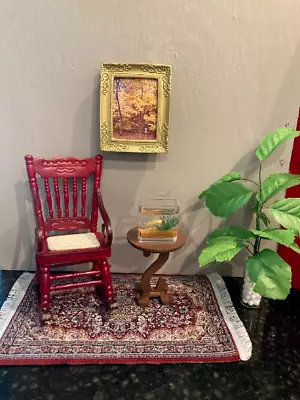 Miniature 1:12 Rocking Chairs  And End Table And Or Fish Tank For Your Dollhouse • $5.99