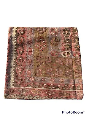 £32.81 • Buy Vintage Kilim Cushion Cover Square Wool Kelim Pillow Moroccan Decor46x46cm