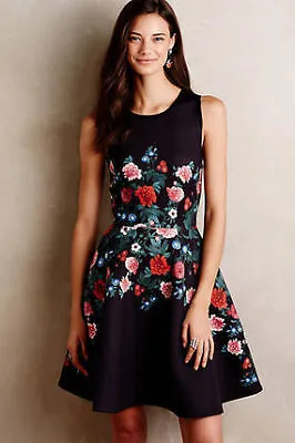 Erin Fetherston Rose Garland Dress Floral Scuba Size 4 • $29.89