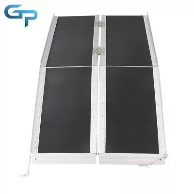 4 FT Non-Skid Folding Aluminum Wheelchair Scooter Ramp Portable Mobility 600LB • $137.78