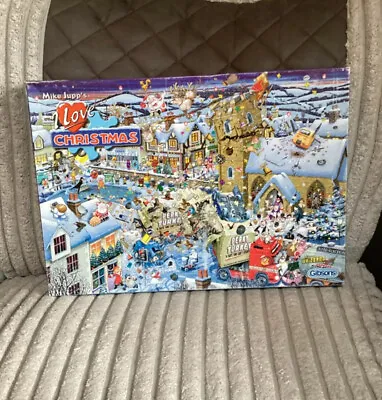 Gibsons I Love Christmas Mike Jupp 1000 Piece Jigsaw Puzzle Complete Used • £12