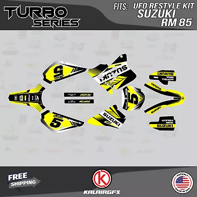 Graphics Kit For Suzuki RM85 (2001-2023) UFO RESTYLE TURBO-Yellow • $60.99