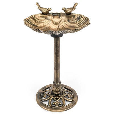 £17.99 • Buy Bronze Effect Plastic Pedestal Free Standing Wild Bird Bath Garden Feeder