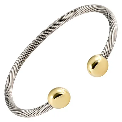 Magnetic Therapy Bracelet High Power Pain Magnets All Stainless Steel Gold End • $29.95