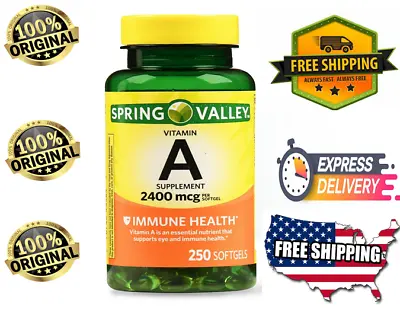 VITAMIN A SOFTGELS 2400 Mcg   IMMUNE HEALTH  250 Softgels  FAST SHIPPING.. • $4.39