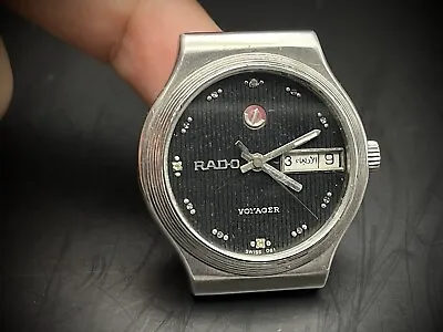 Vintage Rado Voyager Black Diamond Dial Automatic Gents Watch 32mm • £129.99