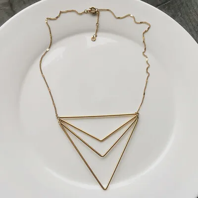 New 18  Madewell Huge Tringle Pendant Necklace Gift Fashion Women Party Jewelry • $14.99