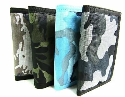 Mens Boys Camouflage New Canvas Wallet Coin Pouch Credit Card Holder Army • £6.79