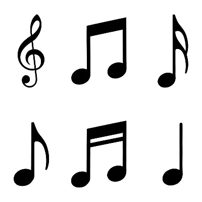 6 Small Music Notes Vinyl Decals Phone Case Laptop Car Stickers • $4.99