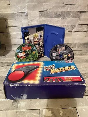 £15 • Buy Sony Buzz Wired Buzzers For PS2 PlayStation 2 Official Boxed + 2 Games