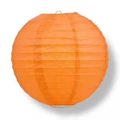6  Persimmon Orange Round Paper Lantern Even Ribbing Hanging Decoration • $0.99