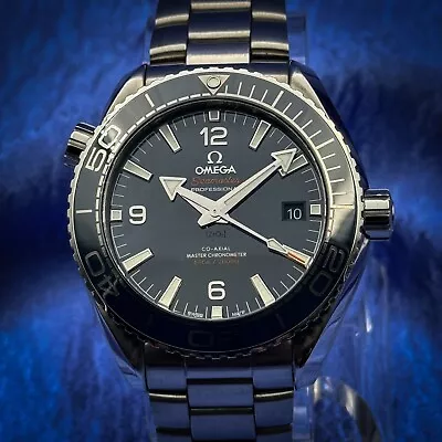 OMEGA Seamaster Planet Ocean  Blue Men's Automatic 600m On Bracelet MSRP 7100 • $3905.07