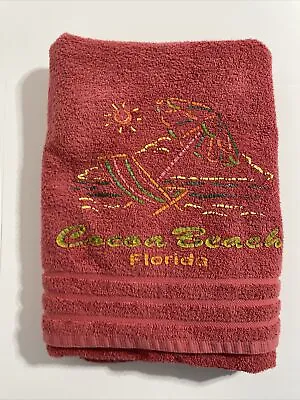 Daytona Beach Souvenir Bath Beach Towel Martha Stewart Embroidered Pink 62x35 In • $7.28