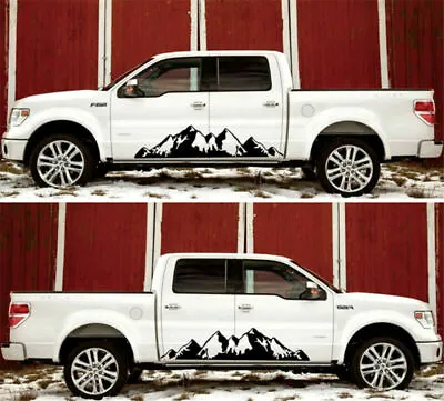 2Pcs Black DIY Snow Mountain Decal Vinyl Decor Sticker For Off Road Car • $23.81