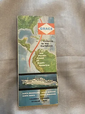 Grace Line Vintage Brochure And Deck Plan Shipping Line Memorabilia • £14.99